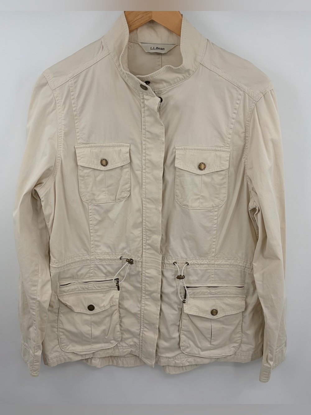 L.L. Bean Freeport field utility full zip cream jacket women’s M camping outdoor